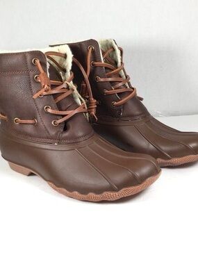 Women’s Brown Waterproof Duck Boots with Lining